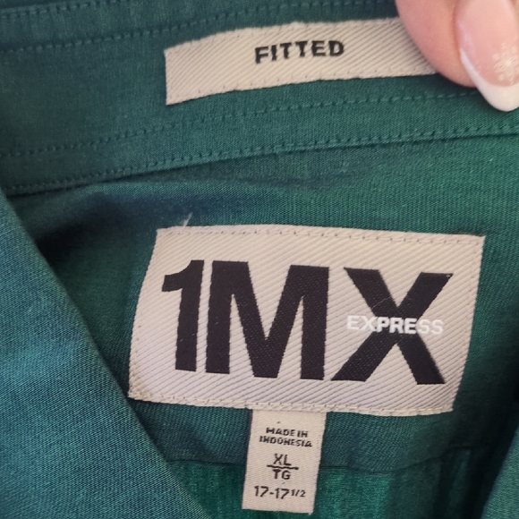 Express 1MX Fitted Shirt in Teal - Picture 2 of 5